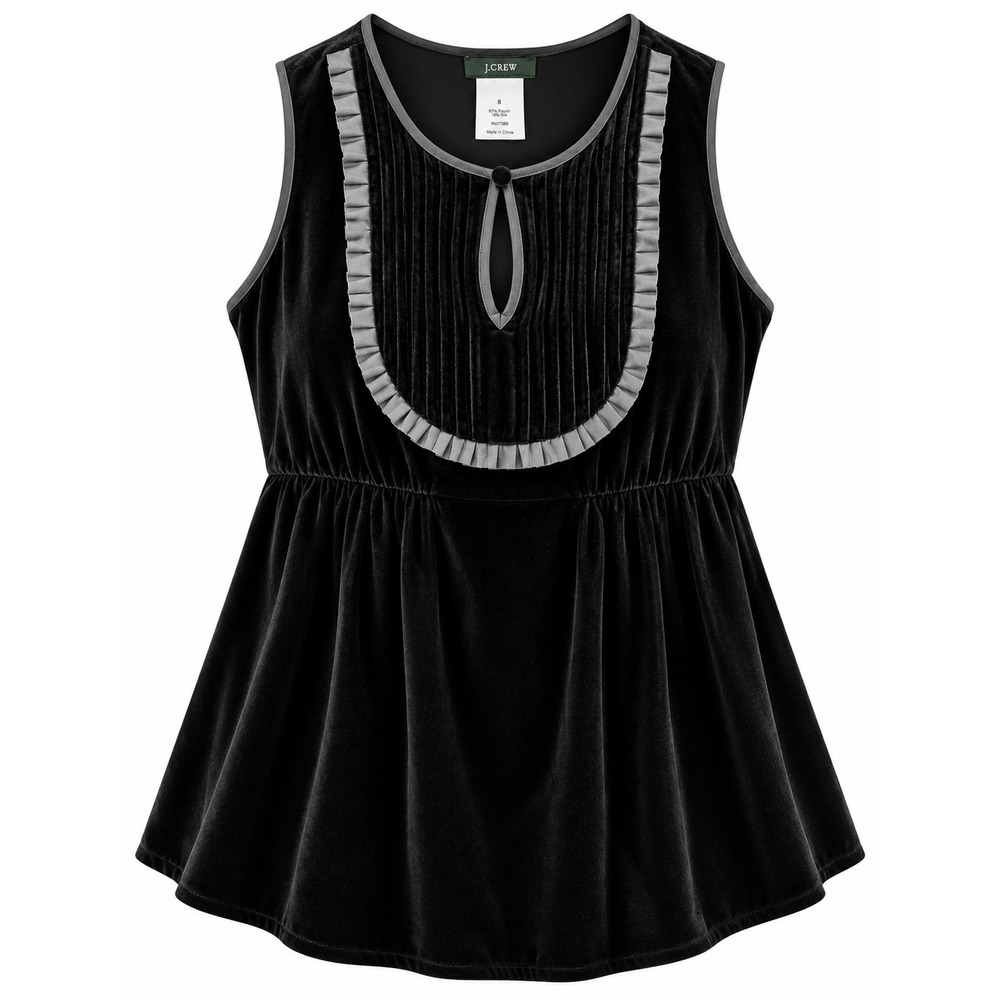 J.Crew Velvet Silk Blend Sleeveless Victorian Dark Romance Gothic Top Women 8
